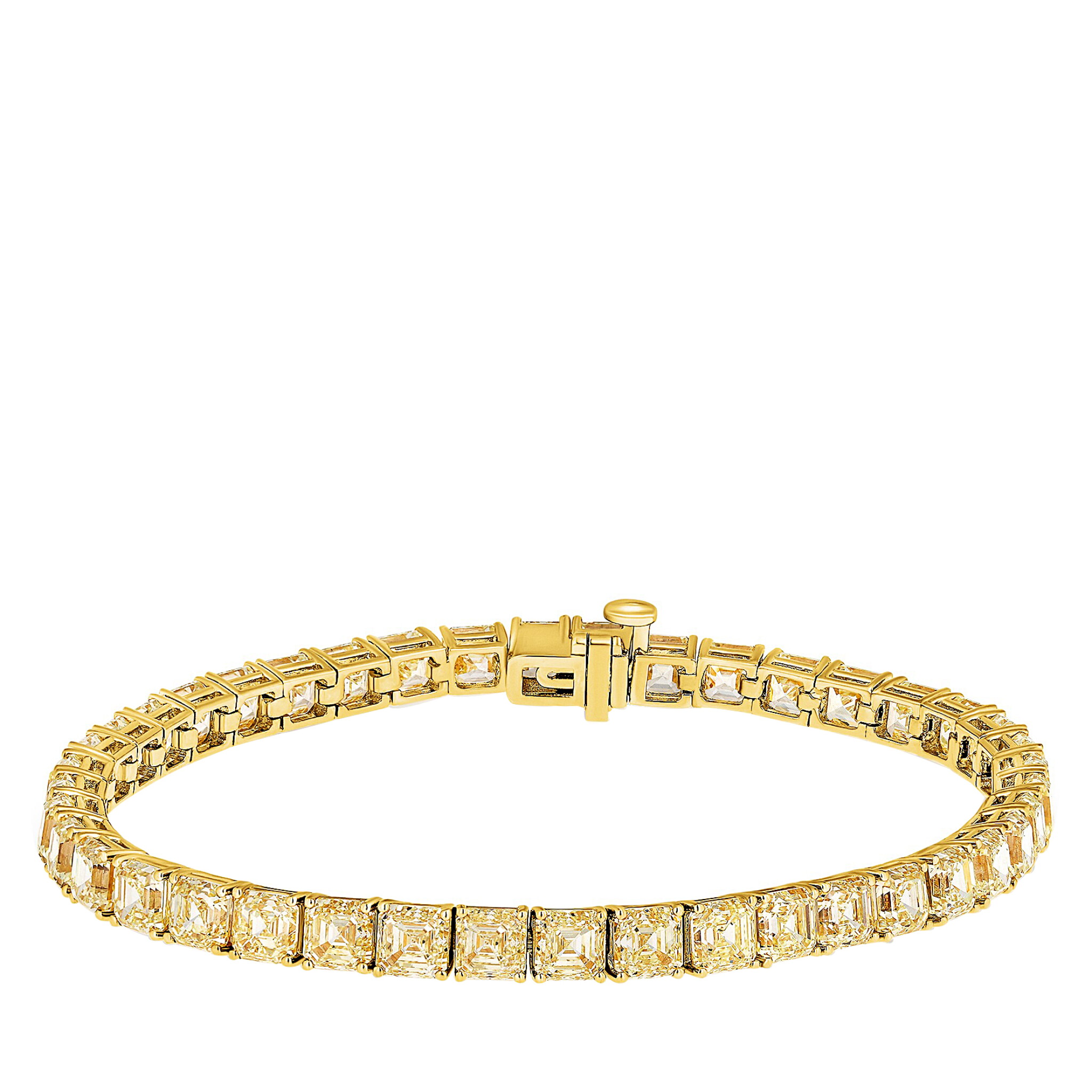 Gold and 20.80ctw Yellow Diamond Tennis Bracelet — view 1