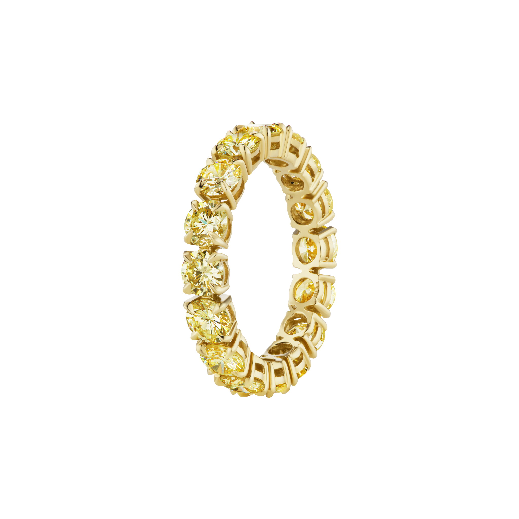 Gold and 3.60ctw Yellow Diamond Eternity Band Ring — view 1