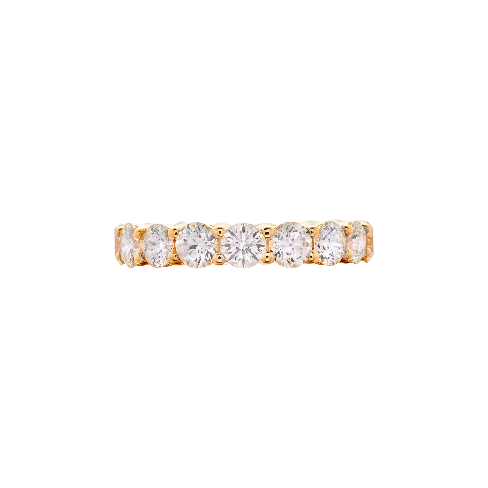 Gold and 3.85ctw Round Brilliant Cut Diamond Eternity Band Ring — view 1