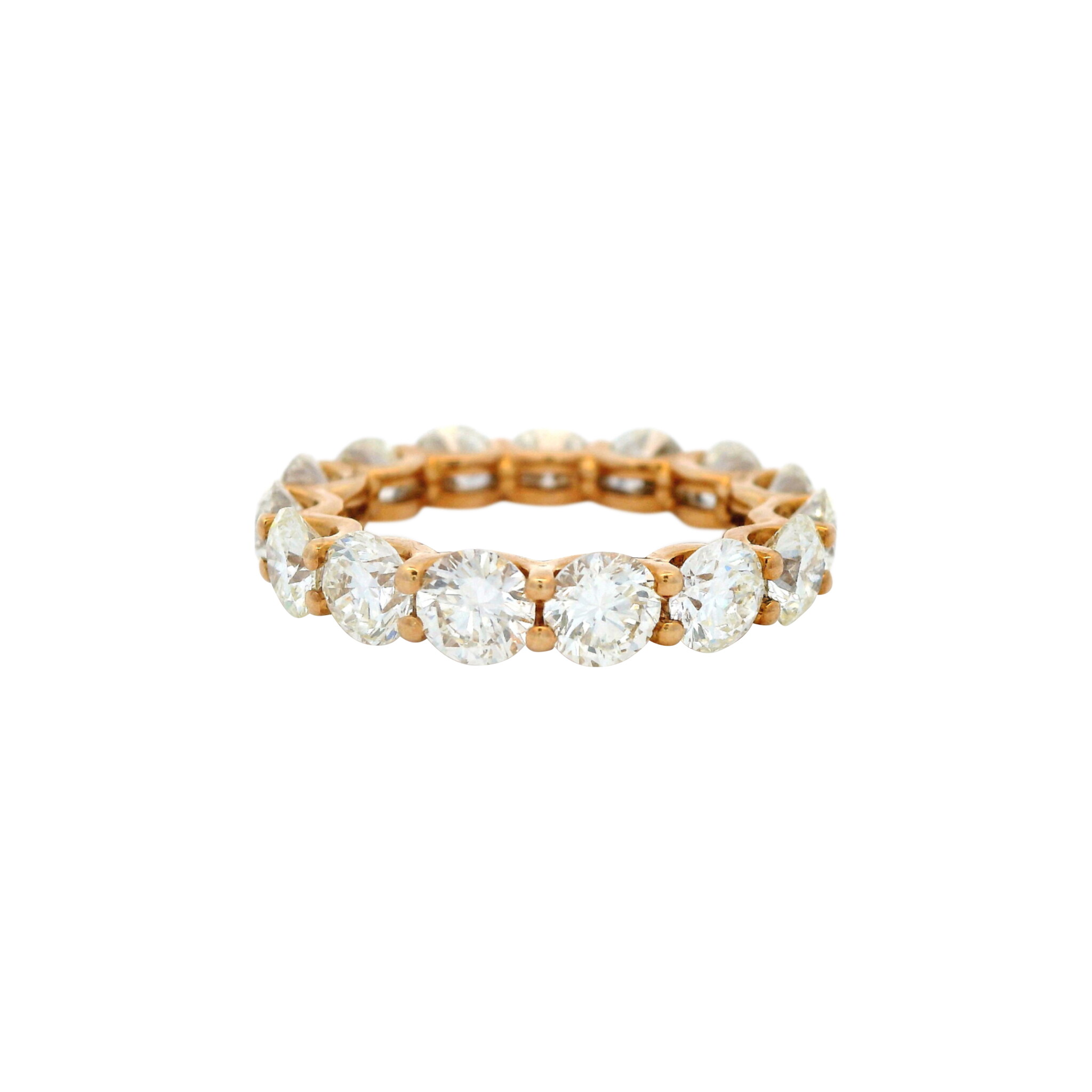 Gold and 4.75ctw Round Brilliant Cut Diamond Eternity Band Ring — view 1