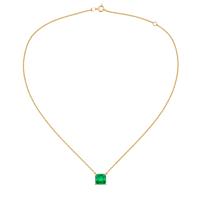 Gold and 4.38ct Colombian Emerald Pendant Necklace