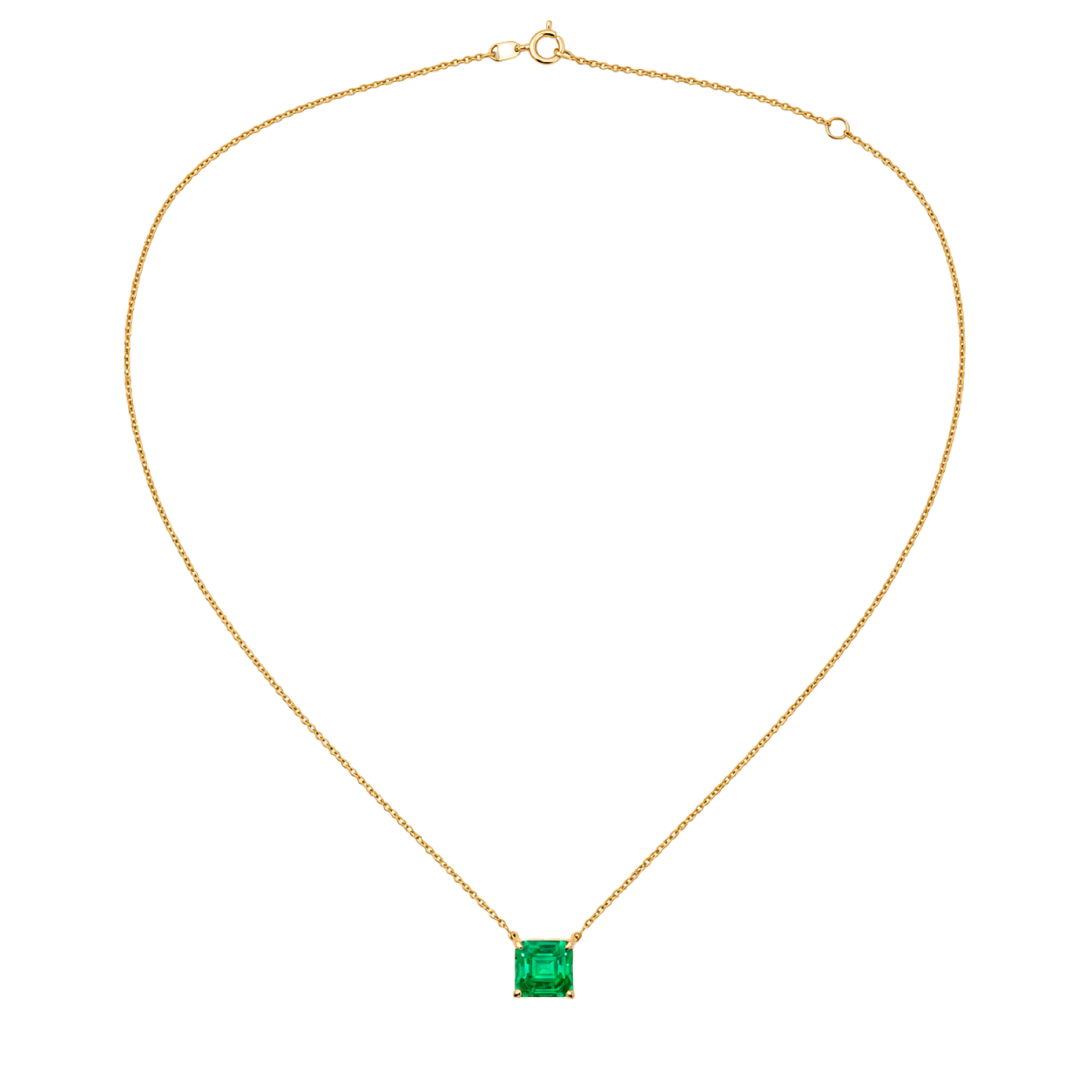 Gold and 4.38ct Colombian Emerald Pendant Necklace — view 1