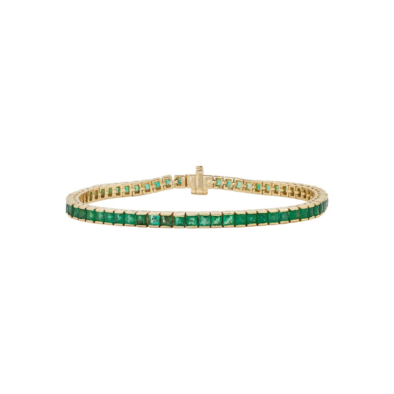 Gold and 5.00ctw Emerald Tennis Bracelet
