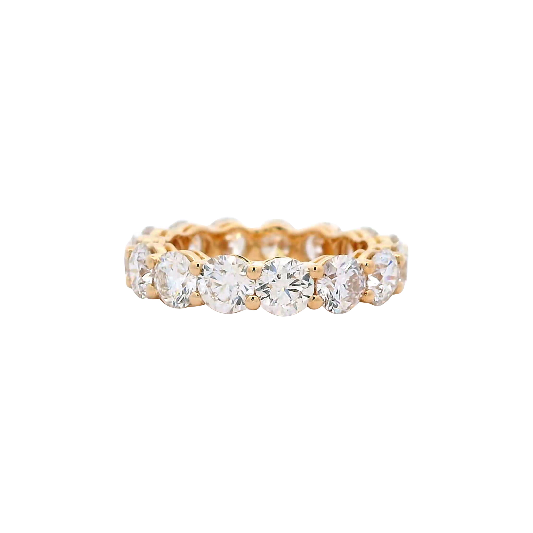 Gold and 5.05ctw Round Brilliant Cut Diamond Eternity Band Ring — view 1
