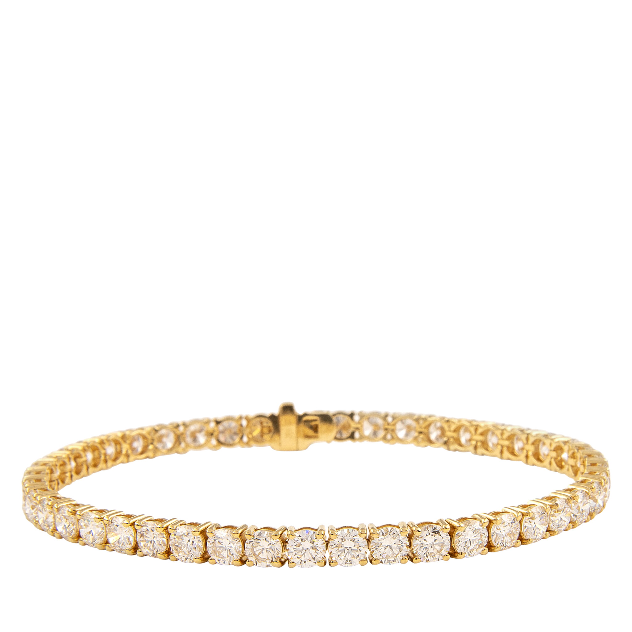 Gold and 9.50ctw Diamond Tennis Bracelet — view 1