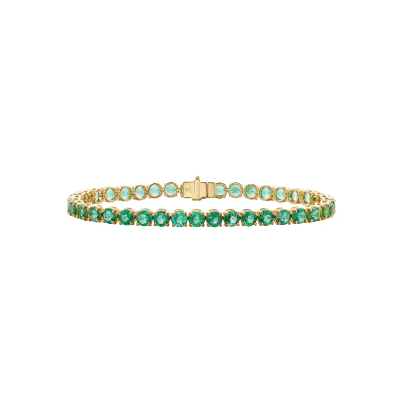 Gold and 9.85ctw Emerald Tennis Bracelet