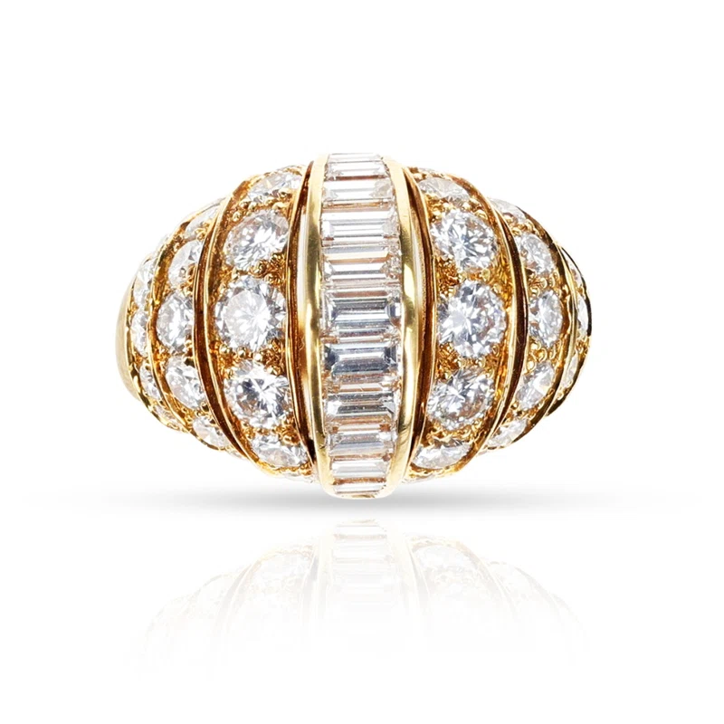 Gold and Diamond Bombé Ring