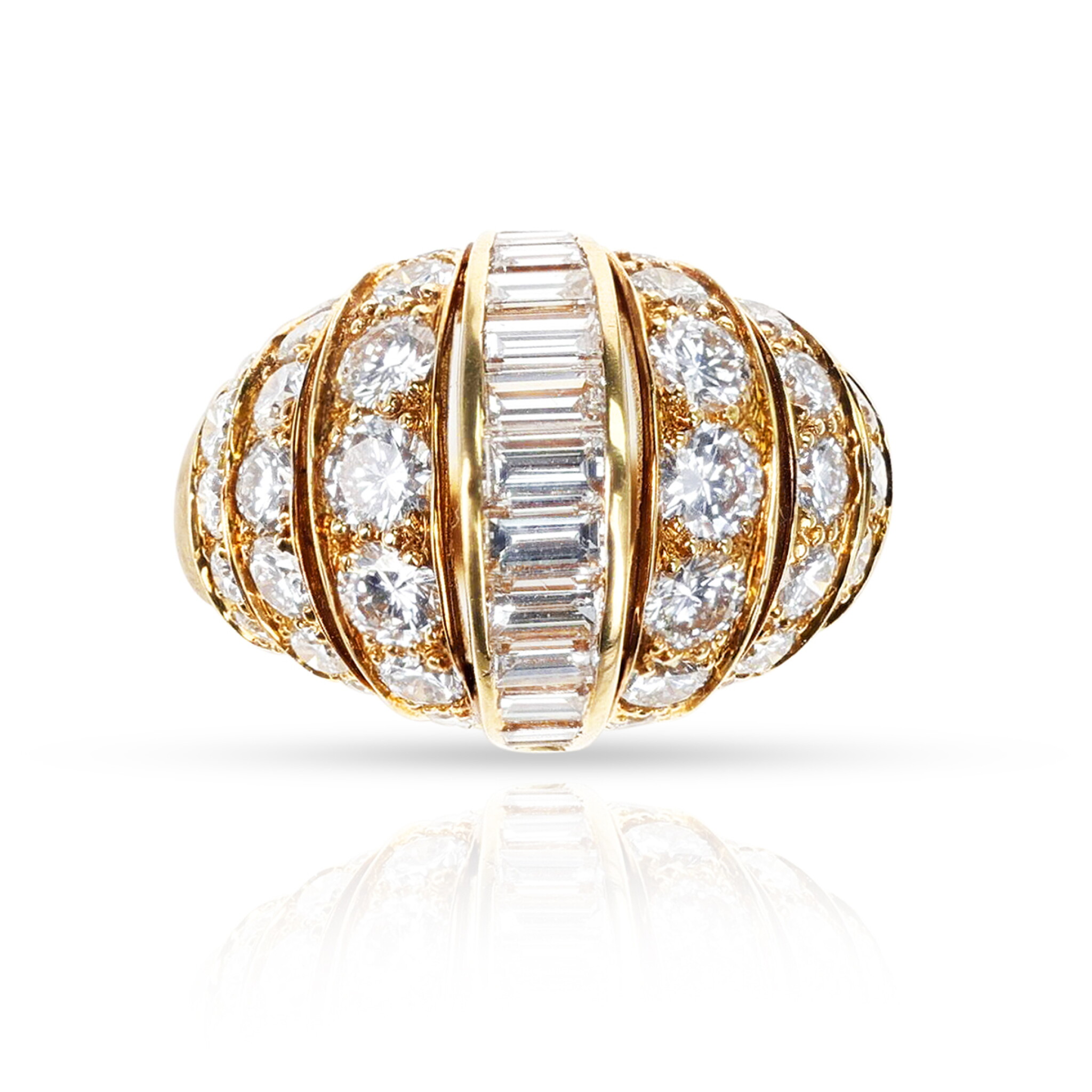 Gold and Diamond Bombé Ring — view 1