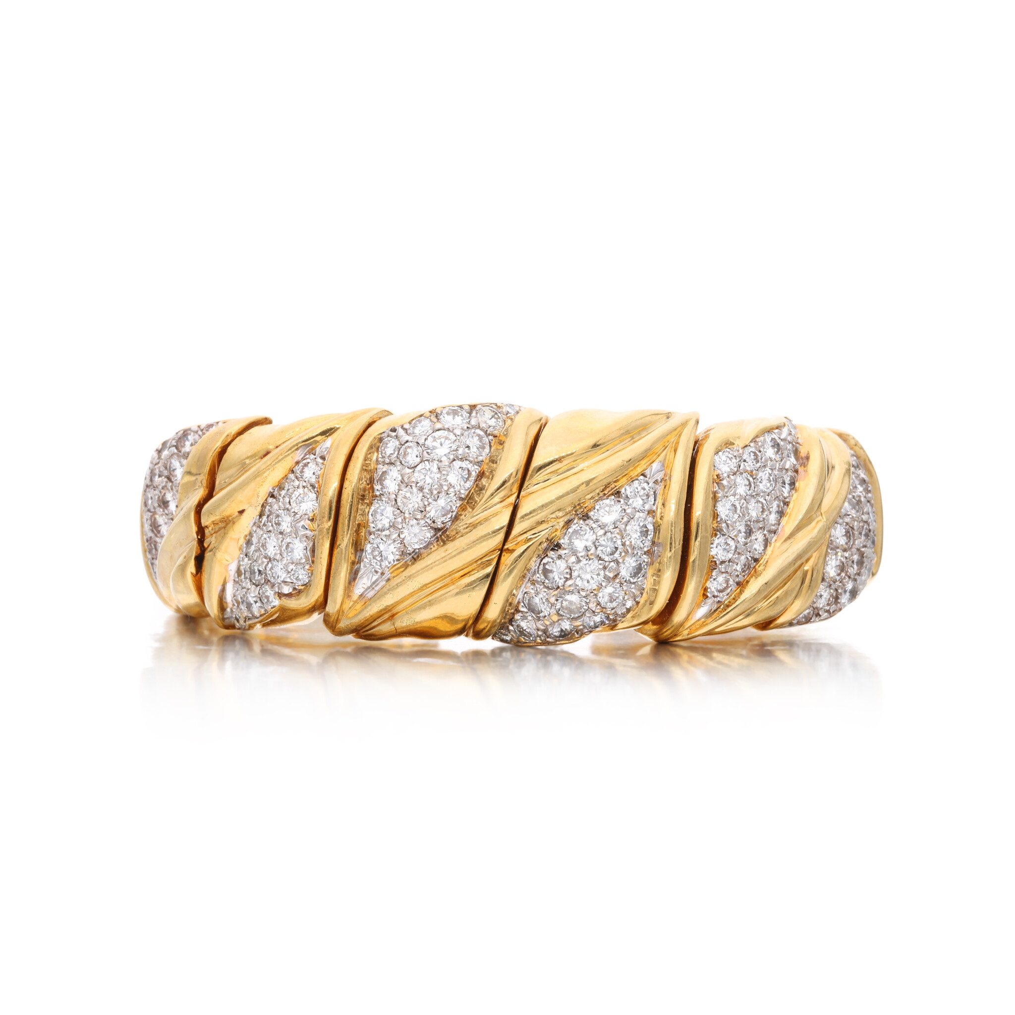Gold and Diamond Cuff Bracelet — view 1