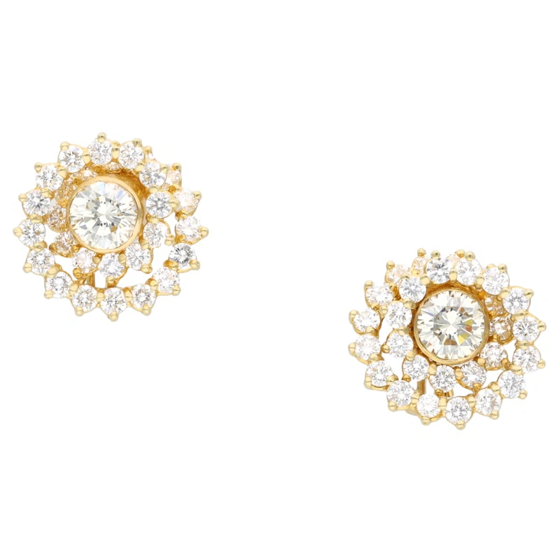 Gold and Diamond Earclips