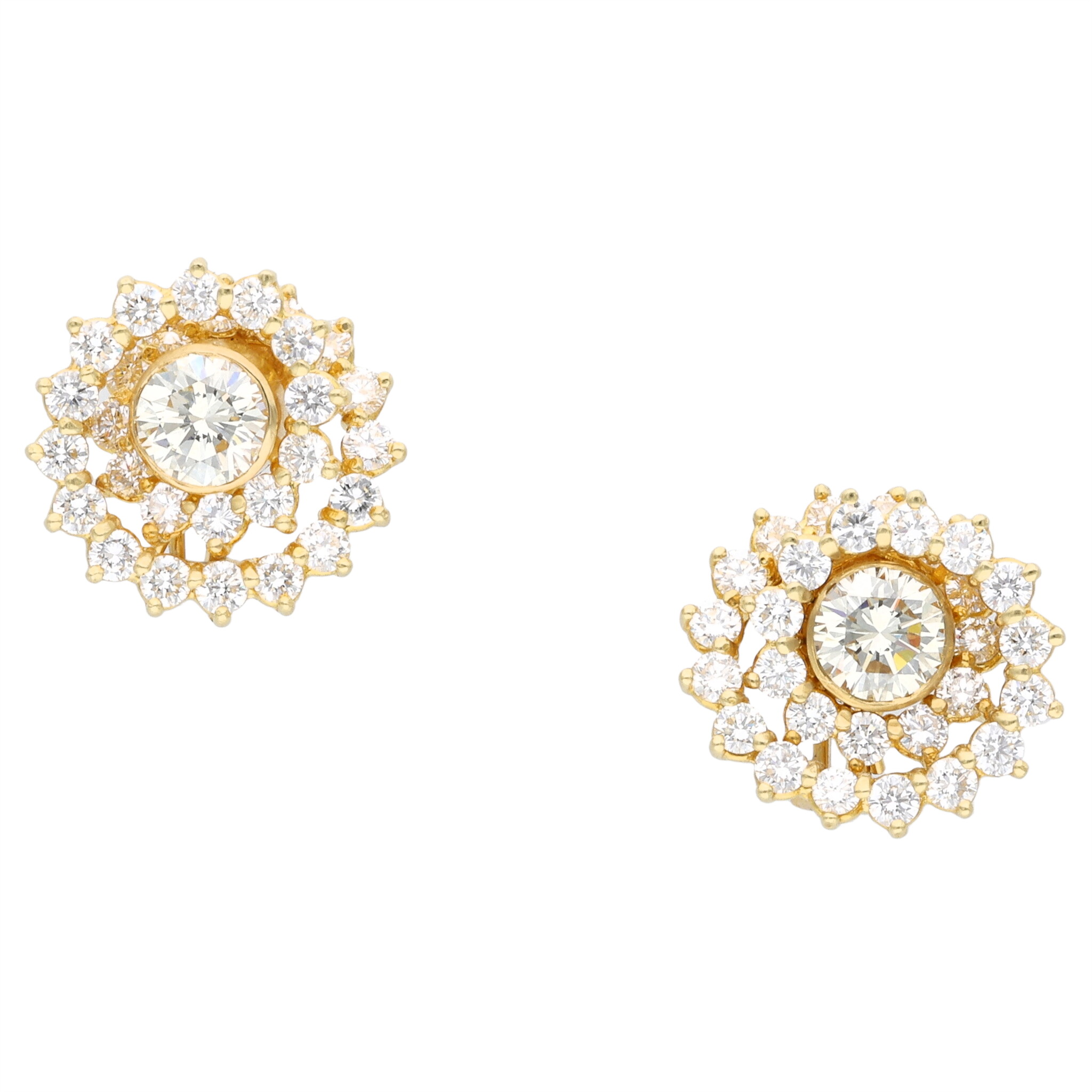 Gold and Diamond Earclips — view 1