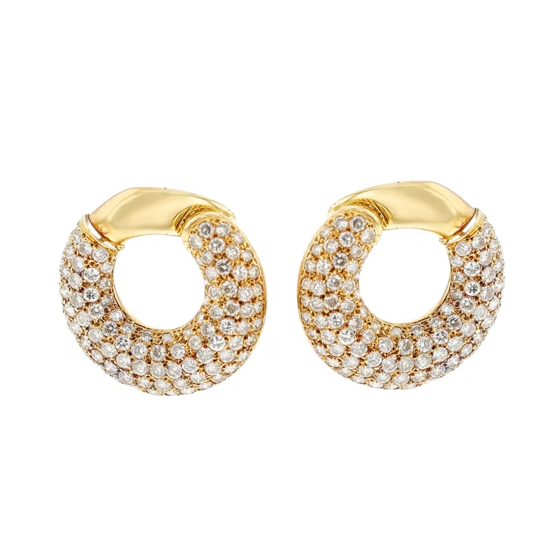 Gold and Diamond Hoop Earclips