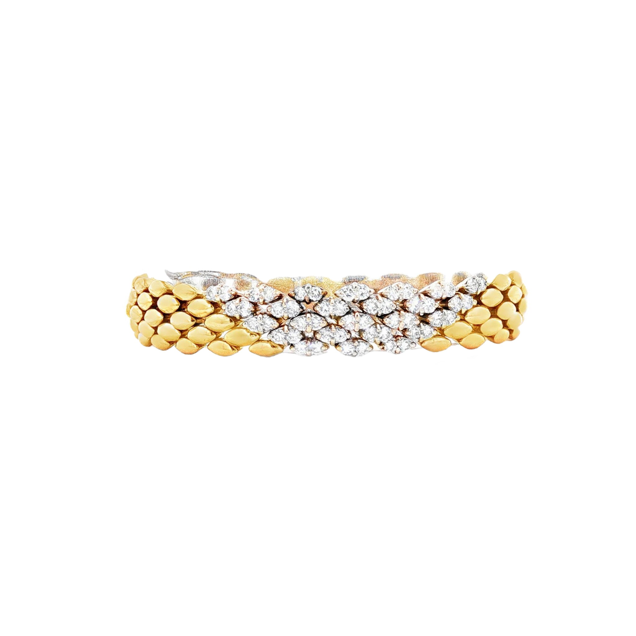 Gold and Diamond Link Bracelet — view 1