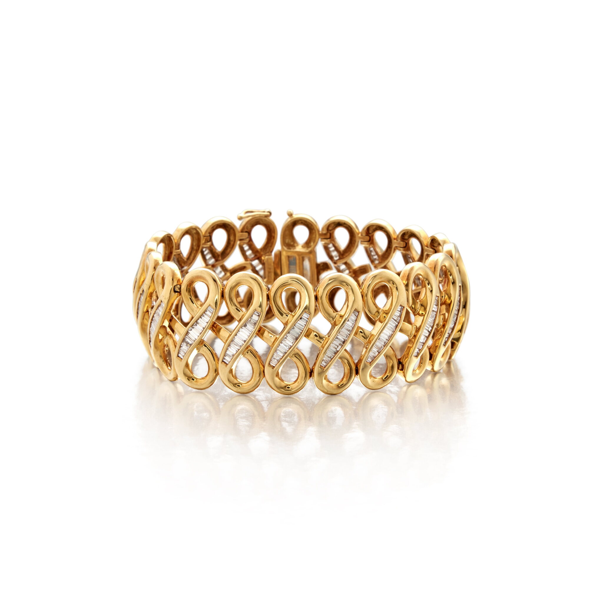 Gold and Diamond Link Bracelet — view 1