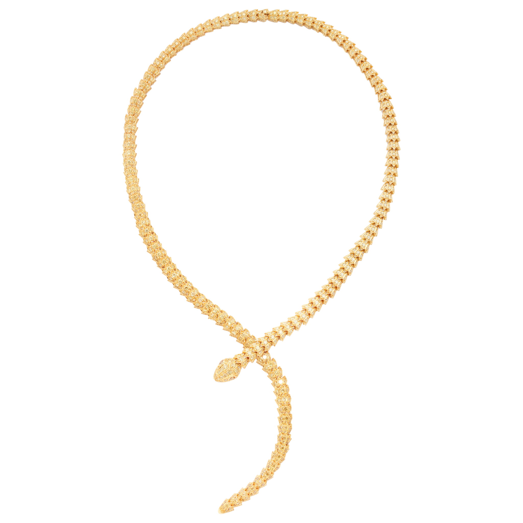 Gold and 19.20ctw Yellow Diamond Necklace — view 1