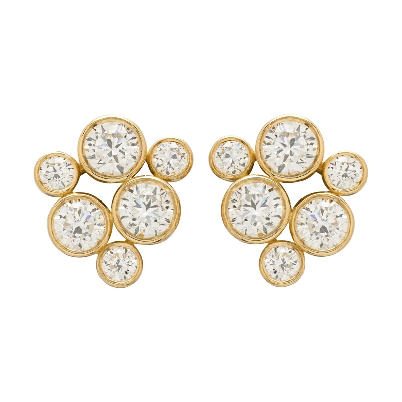 Gold and Diamond Stud Earrings