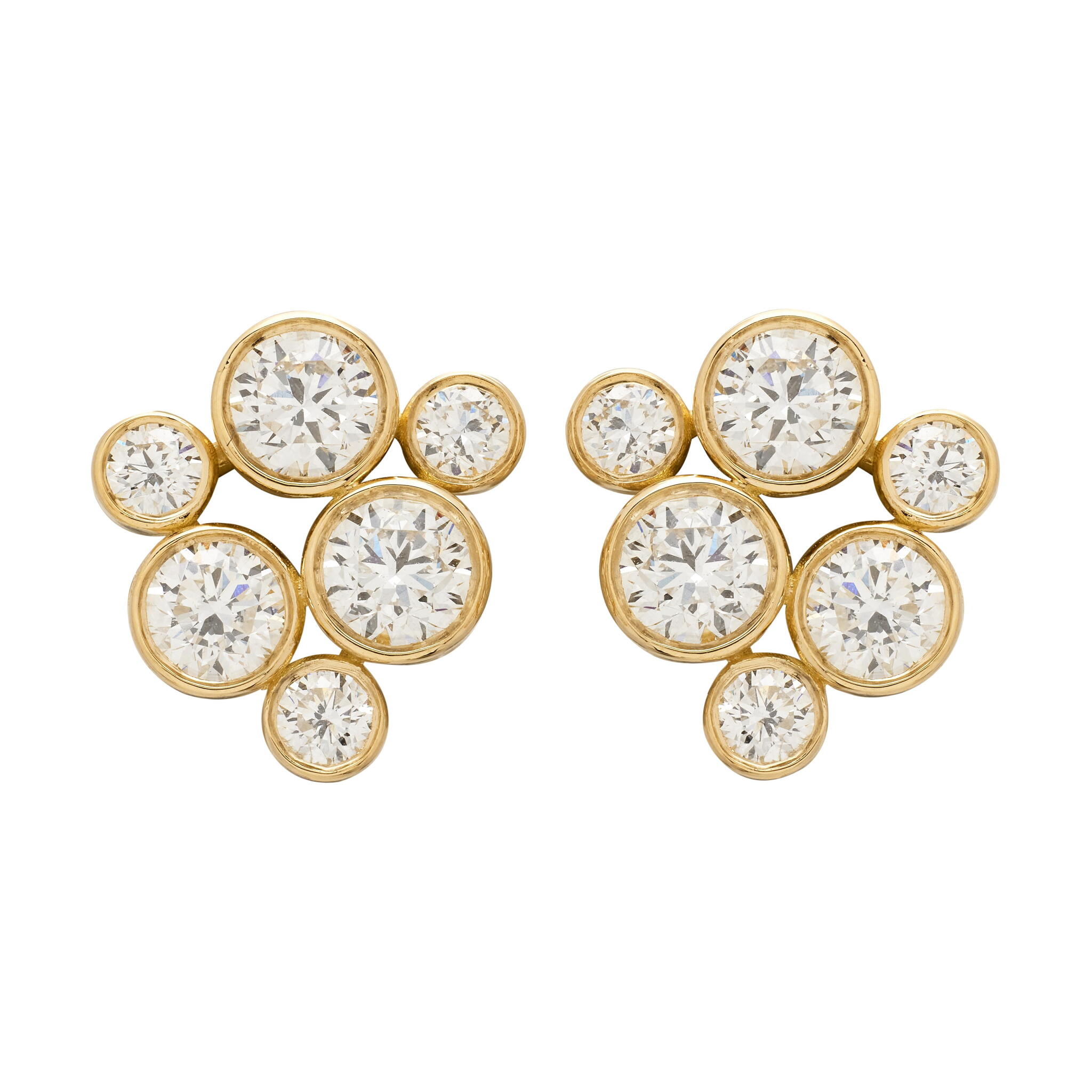 Gold and Diamond Stud Earrings — view 1