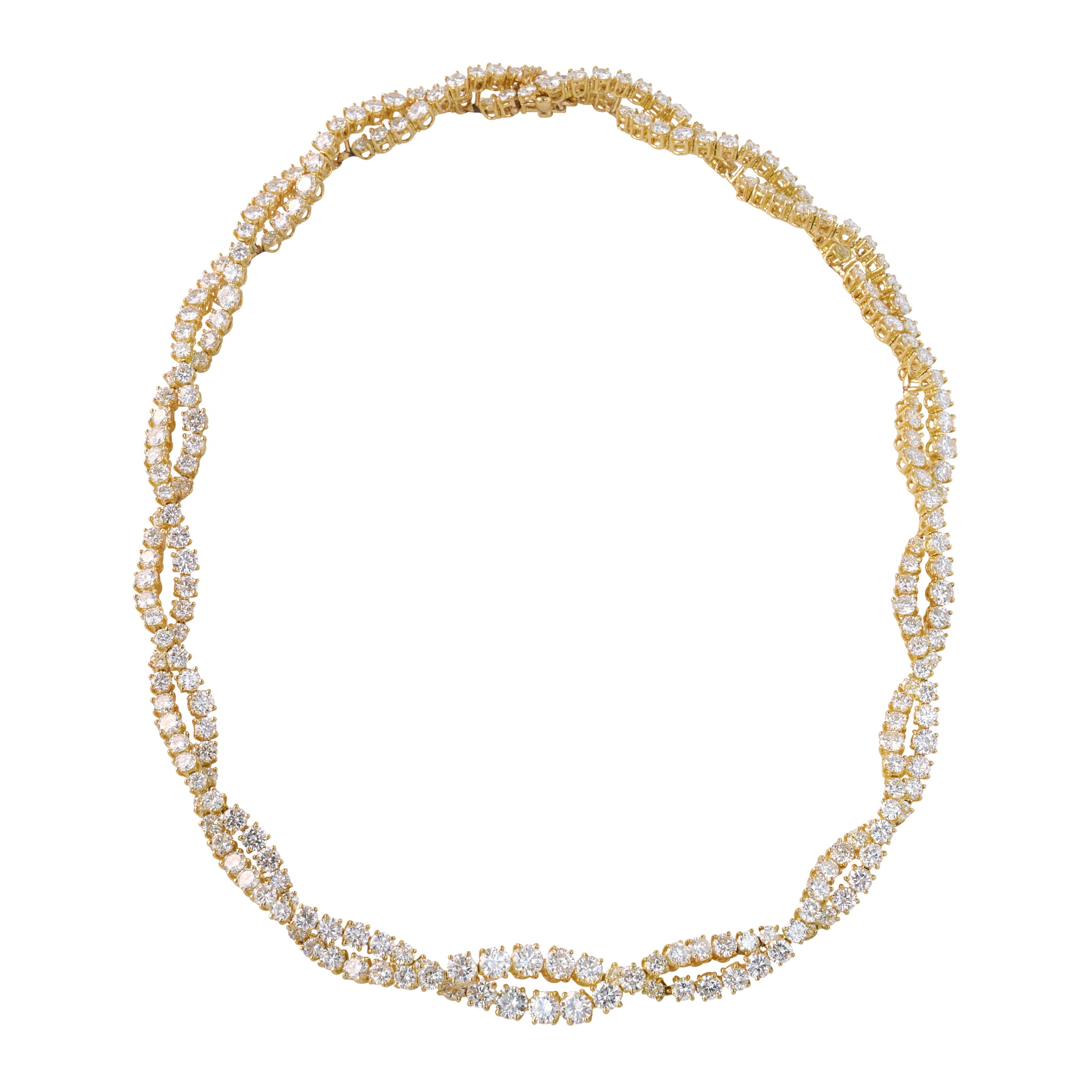 Gold and Diamond Twisted Collar Necklace — view 1
