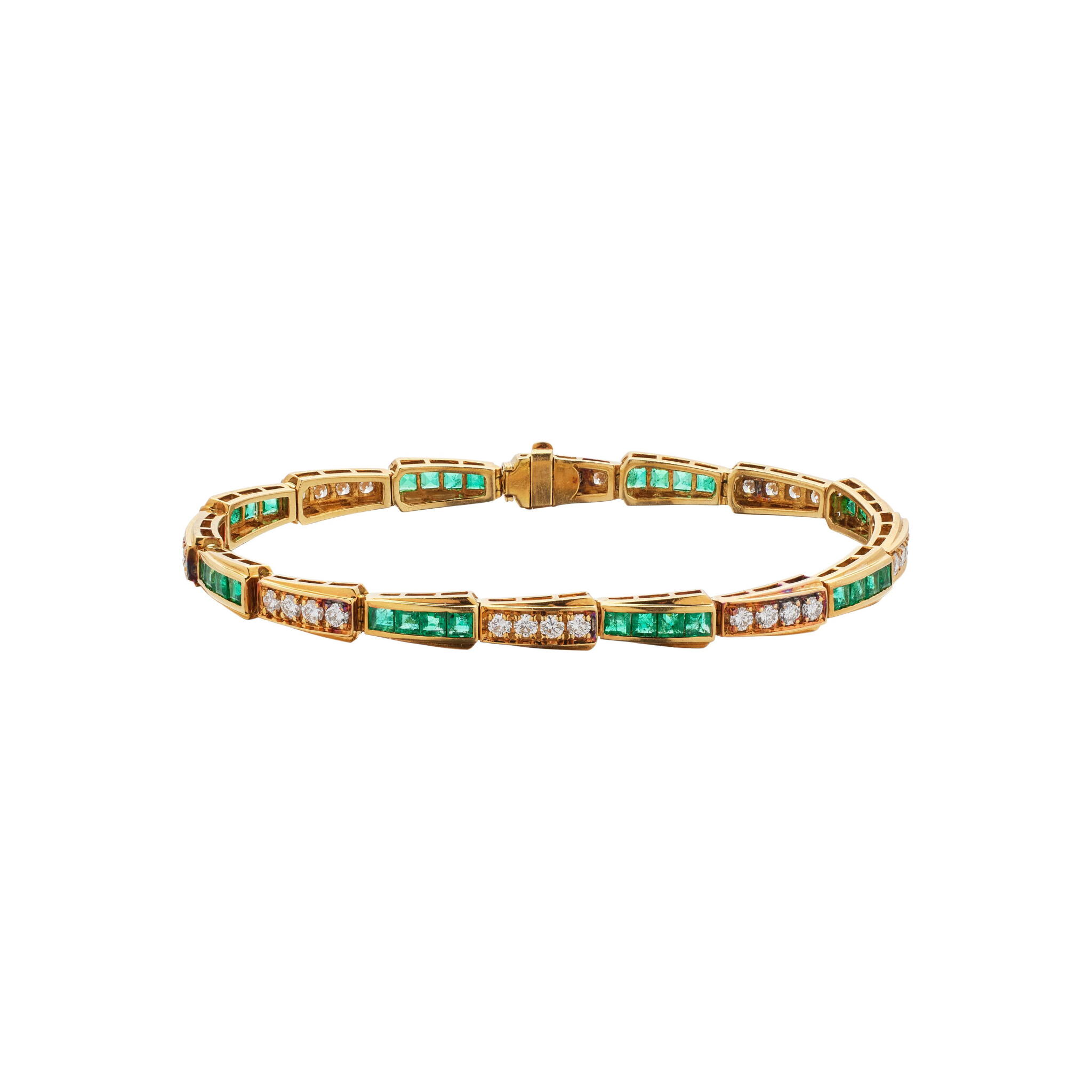 Gold, Emerald and Diamond Bracelet — view 1