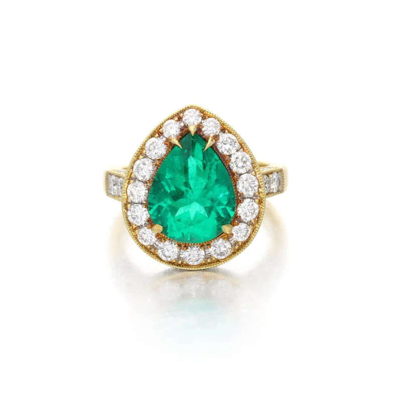Gold, 3.25ct Colombian Emerald and Diamond Ring