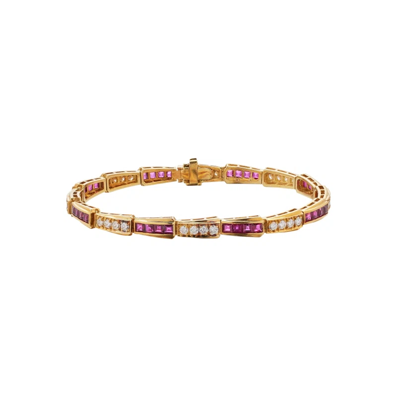Gold, Ruby and Diamond Bracelet