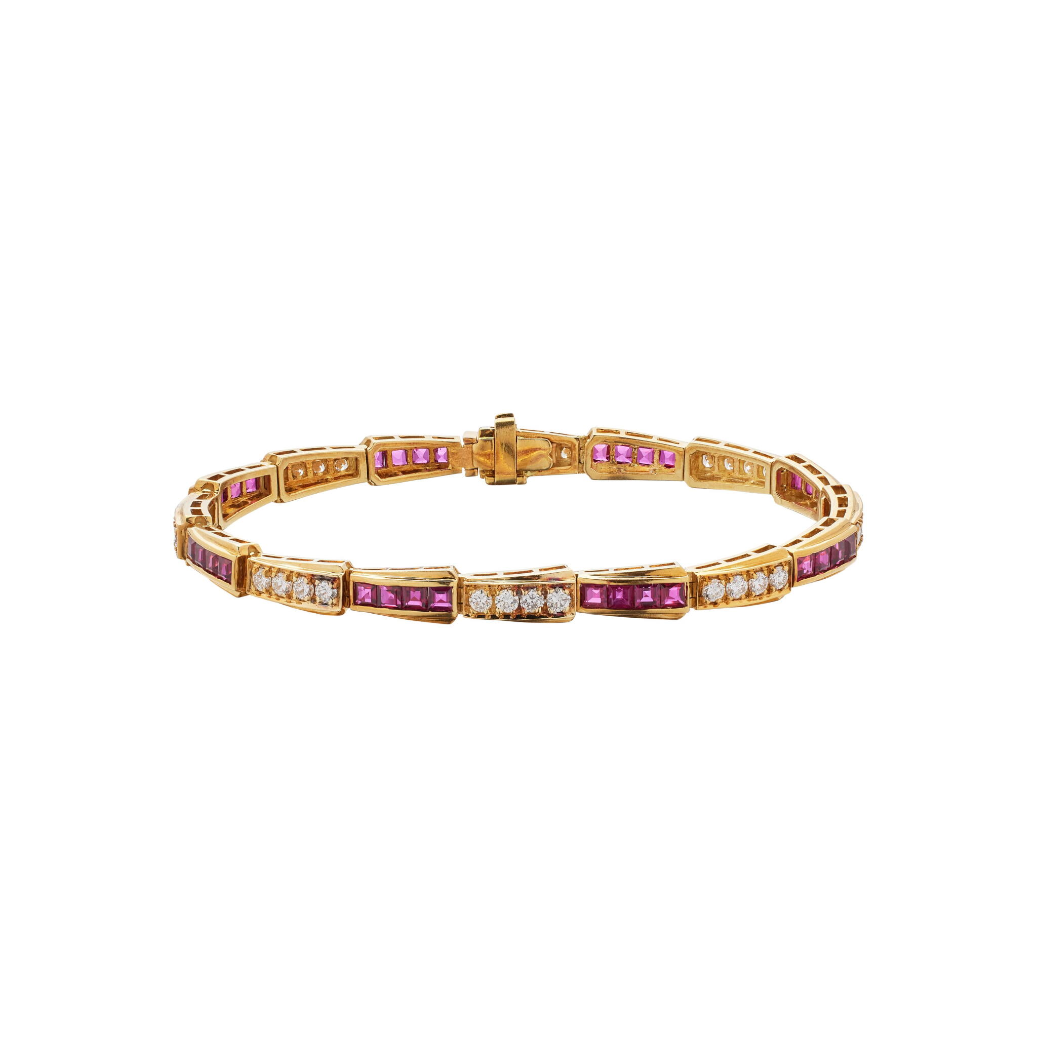 Gold, Ruby and Diamond Bracelet — view 1