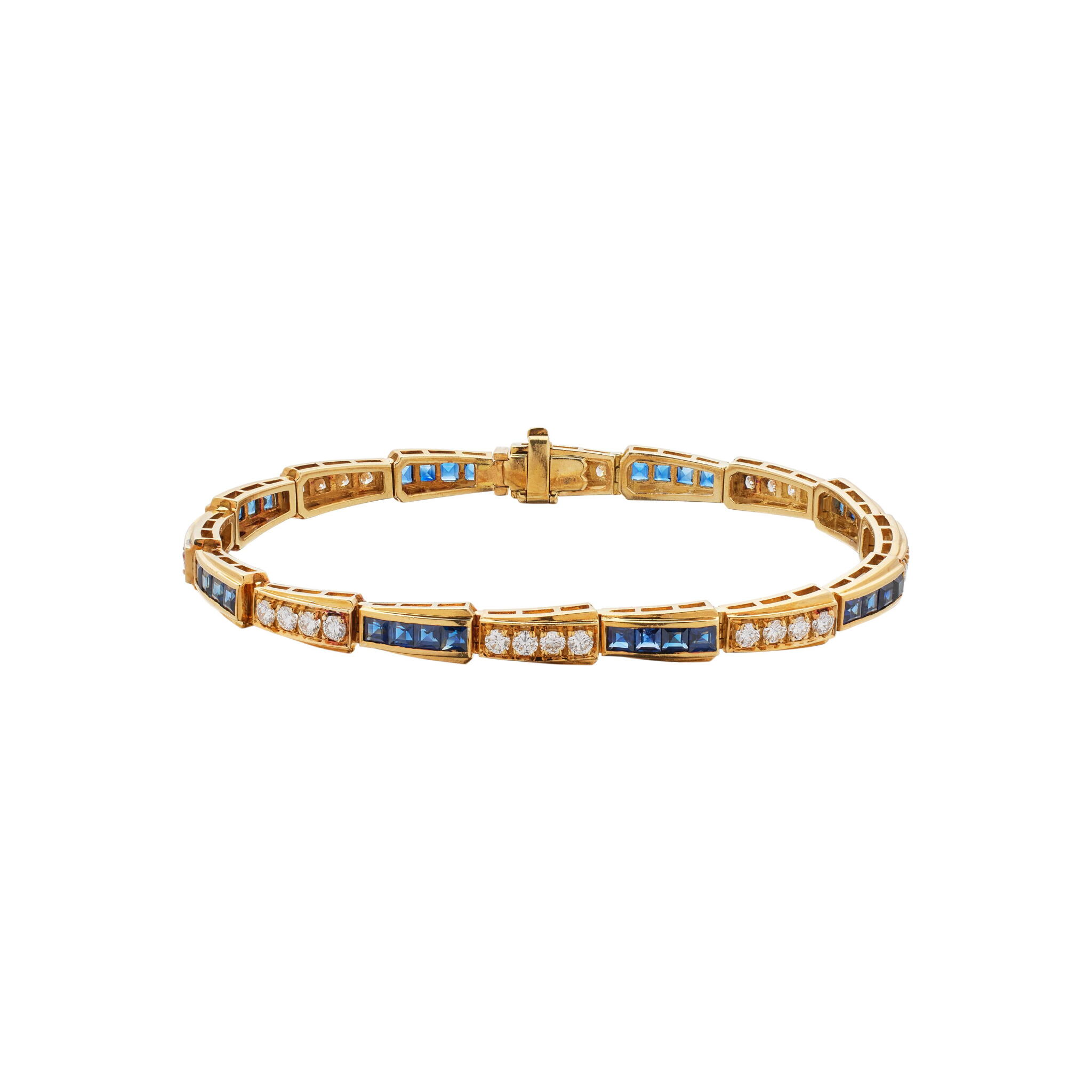 Gold, Sapphire and Diamond Bracelet — view 1