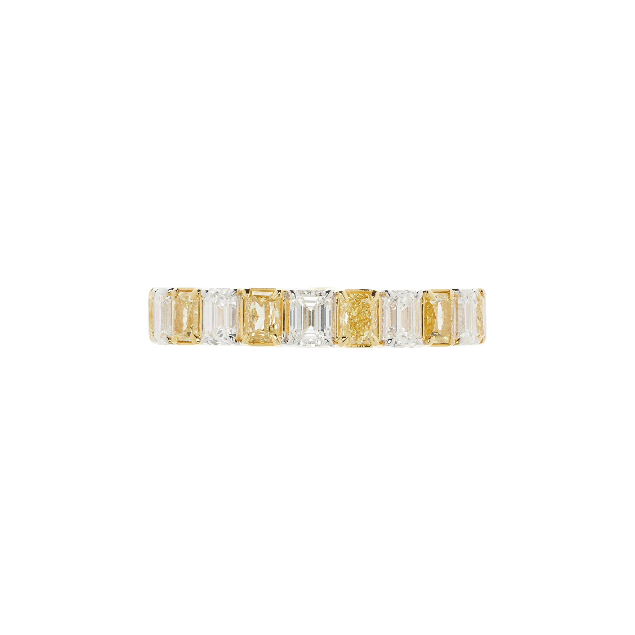 Gold, White Gold, 2.05ctw Yellow Diamond and 2.15ctw Diamond Eternity Band Ring  — view 1