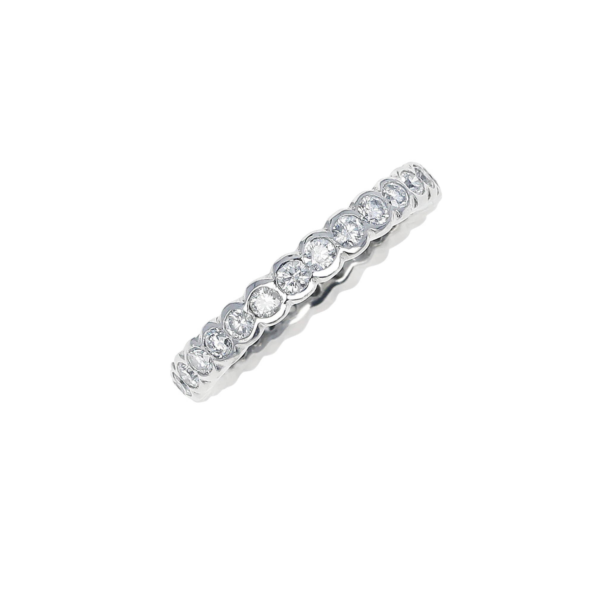 White Gold and 0.85ctw Round Brilliant Cut Diamond Eternity Band Ring — view 1
