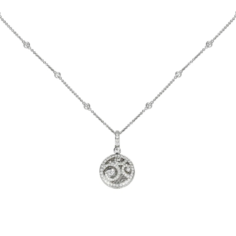 White Gold and Diamond Pendant Necklace