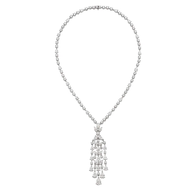Platinum and Diamond Chandelier Necklace