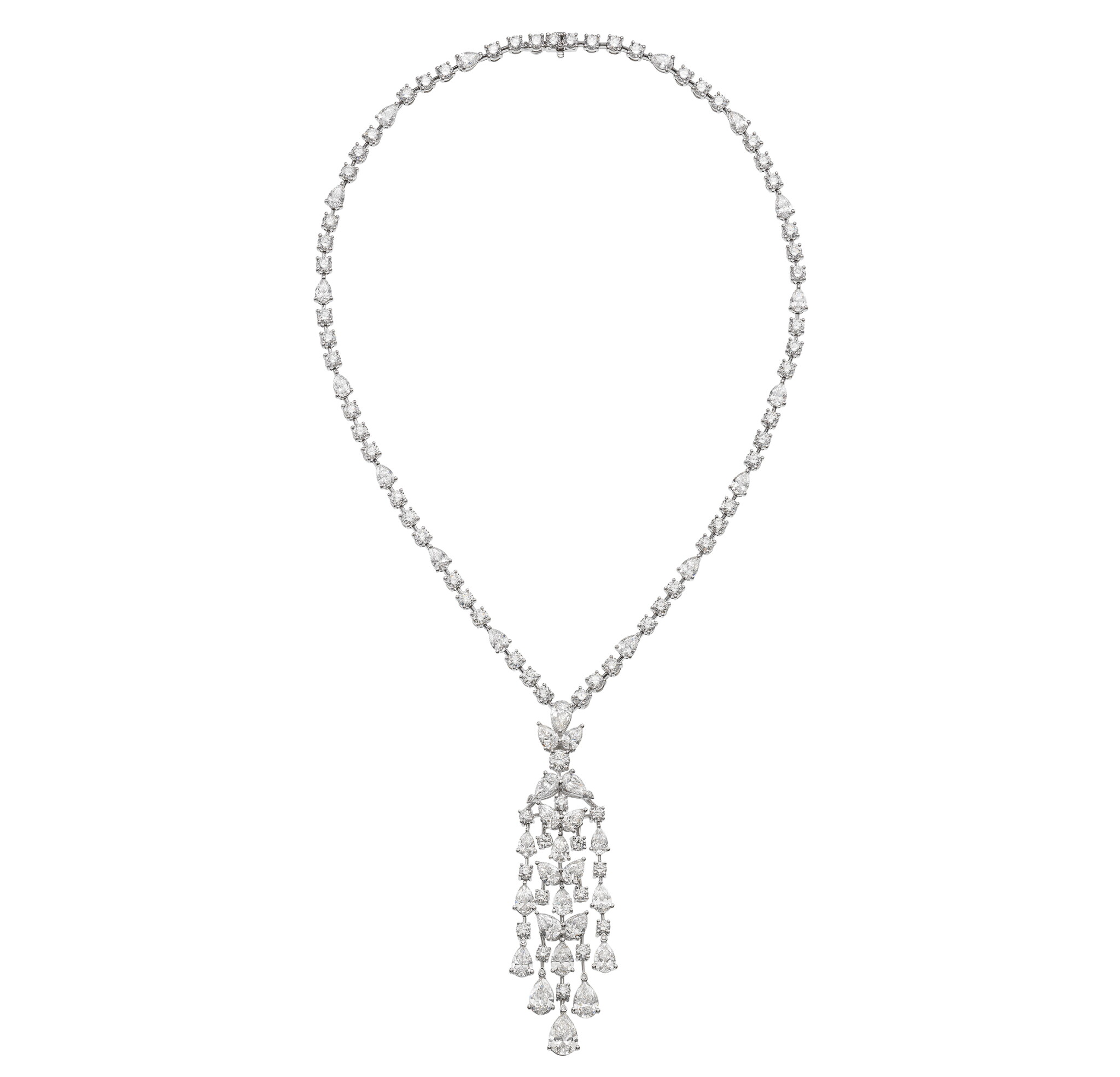 Platinum and Diamond Chandelier Necklace — view 1