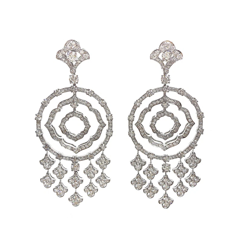 White Gold and Diamond Gypsy Earrings