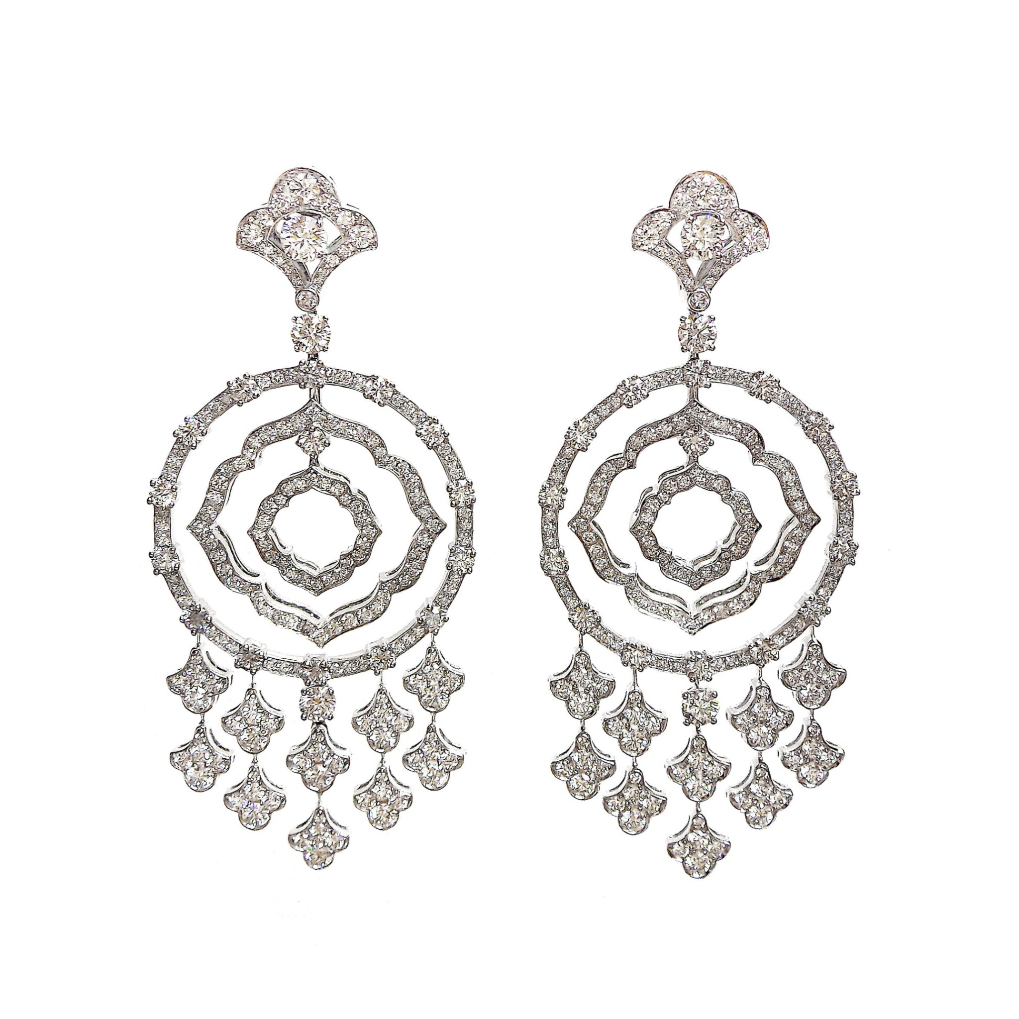 White Gold and Diamond Gypsy Earrings — view 1