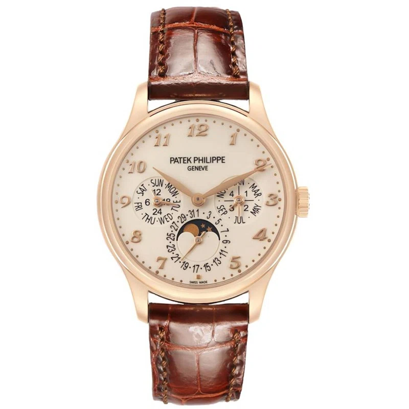 Grand Complications (Reference 5327R-001). A 39mm rose gold automatic wristwatch with date, day, month, moon phase, leap year, 24 hour-format, and perpetual calendar. 2017