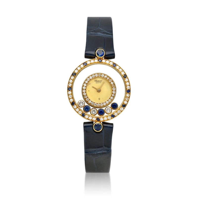 Happy Diamond (المرجع 218837). ساعة يد من yellow gold sapphire and بقطر 23mm، مرصّعة بالألماس، بحركة كوارتز. Circa 1990