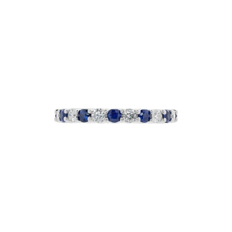 Platinum, Sapphire and Diamond Eternity Band Ring 
