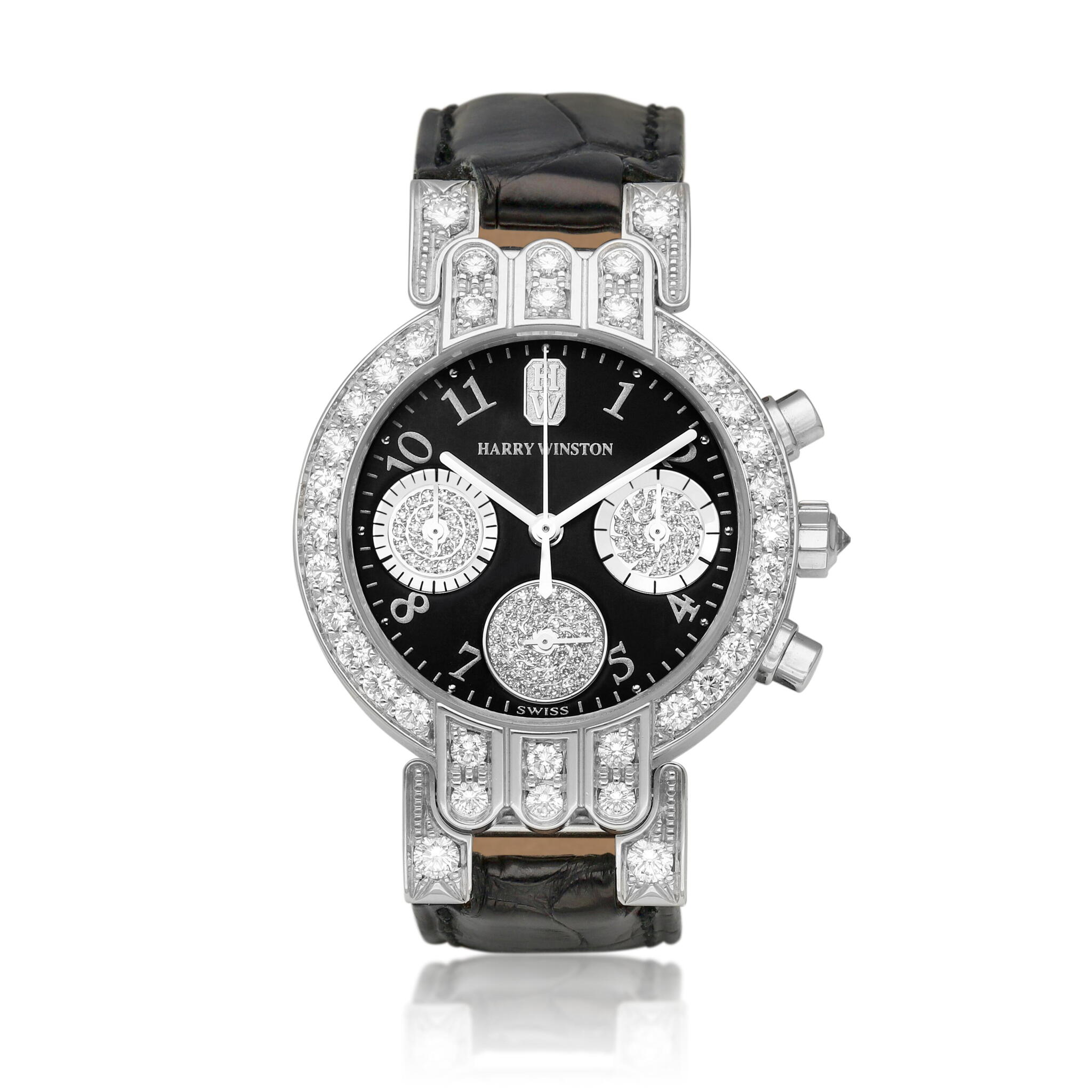Premier (Reference 200UCQ32W). A 36mm white gold diamond-set quartz wristwatch with chronograph. 2007 — view 1