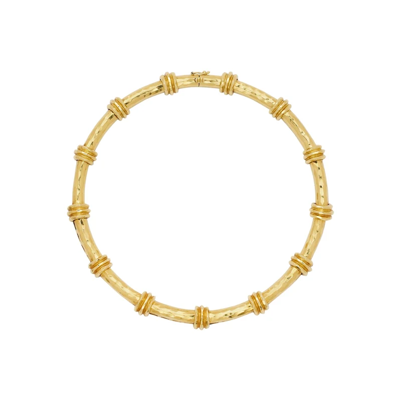 Gold Bamboo Collar Necklace 