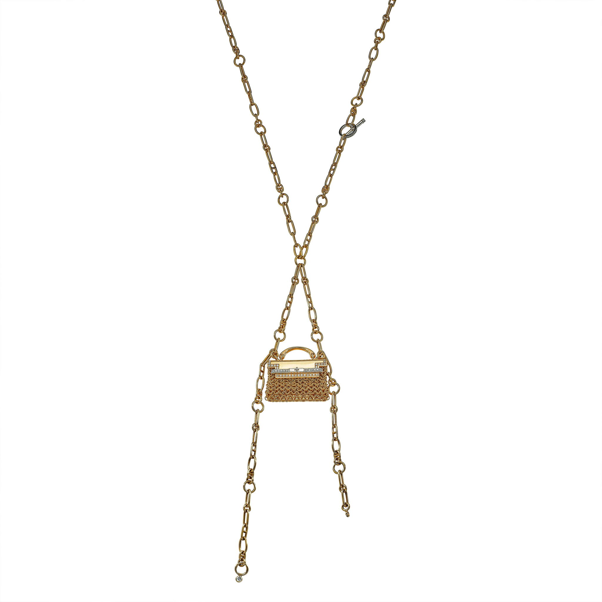Rose Gold and Diamonds Kelly Bijou Précieux Chain Mail Necklace — view 1