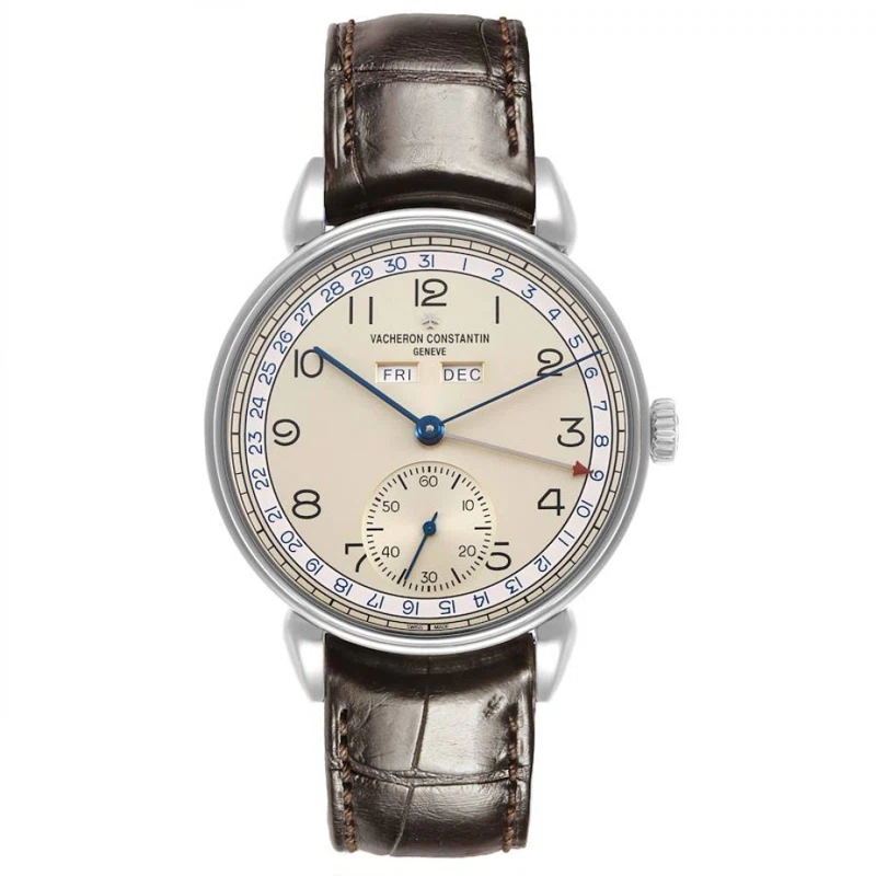 Historiques Triple Calendrier 1942 (Reference 3110V/000A-B426). A 40mm stainless steel manual wind wristwatch with date, day, and month.