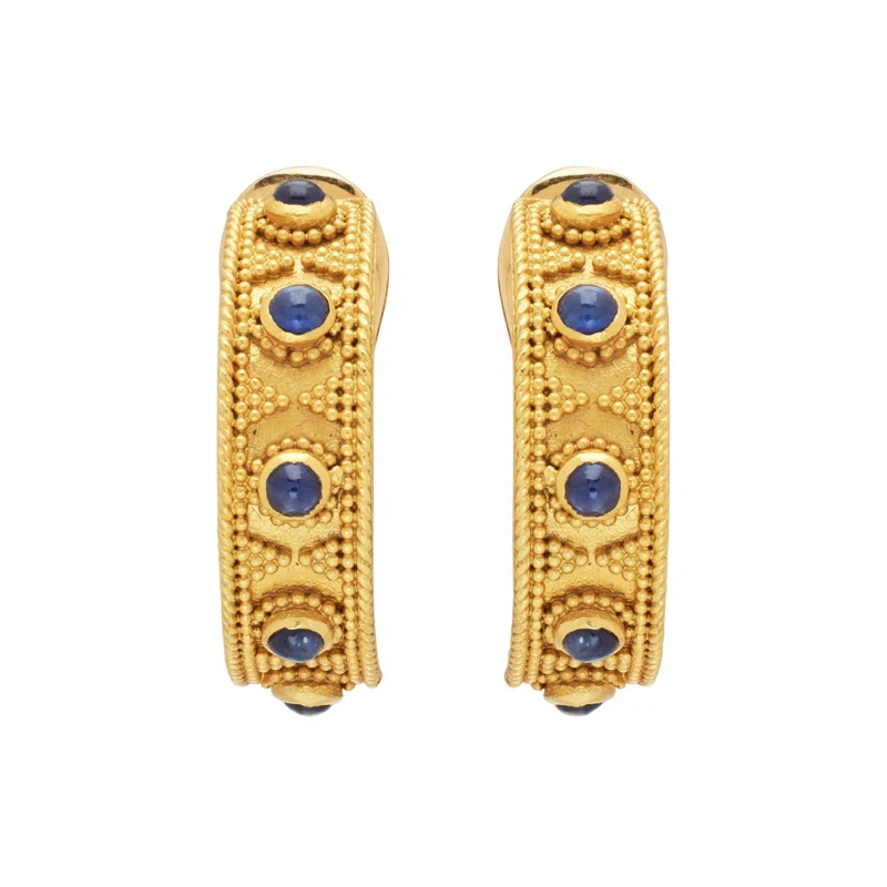 Gold and Sapphire Earclips