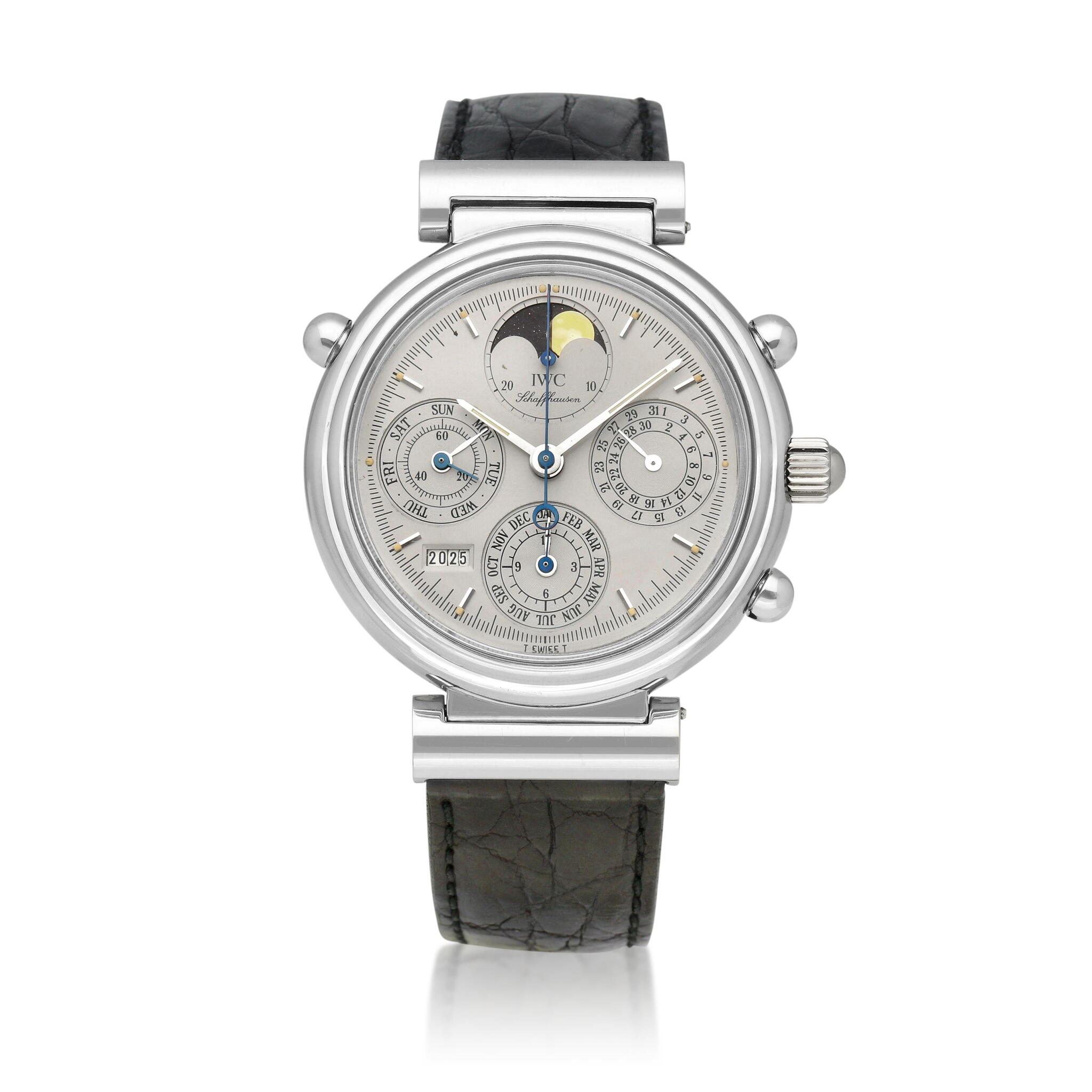 Da Vinci Limited Edition (Reference 3751). A 39mm platinum automatic with date, day, month, split seconds chronograph, moon phase, year, and perpetual calendar. 1995 — view 1