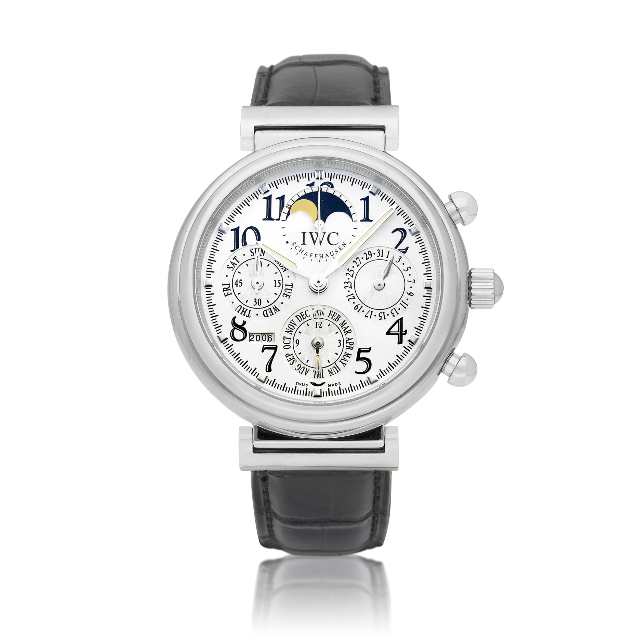 Da Vinci (Reference 3758). A 41mm stainless steel perpetual calendar chronograph moon phase and leap year indication wristwatch. 2006 — view 1
