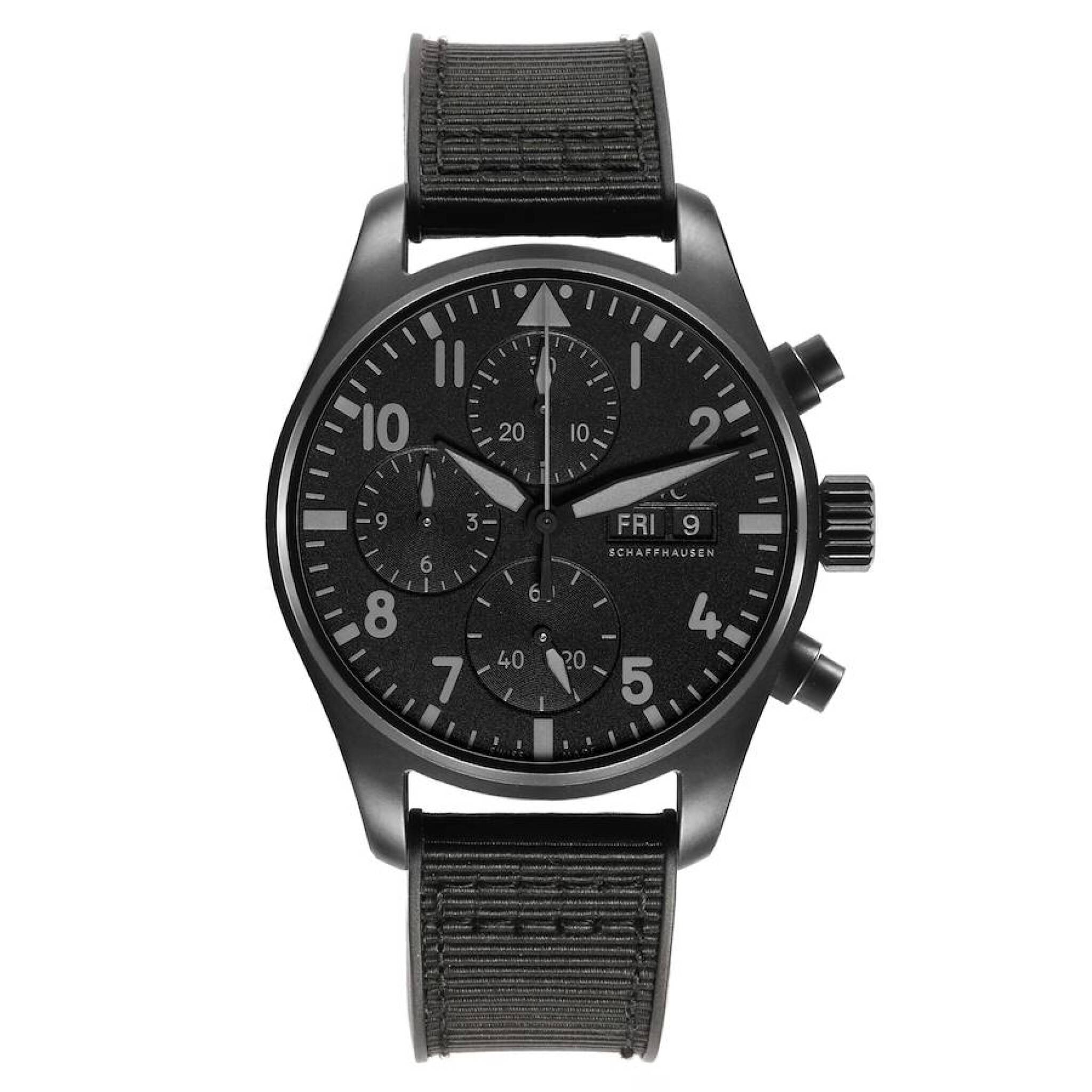 Pilots Chronograph Top Gun (Reference IW388106). A 41mm Ceratanium automatic wristwatch with date, day, and chronograph. 2023 — view 1