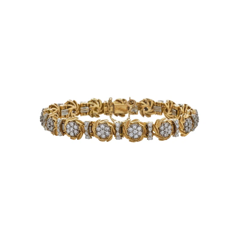 Vintage Gold, White Gold, and Diamond Bracelet
