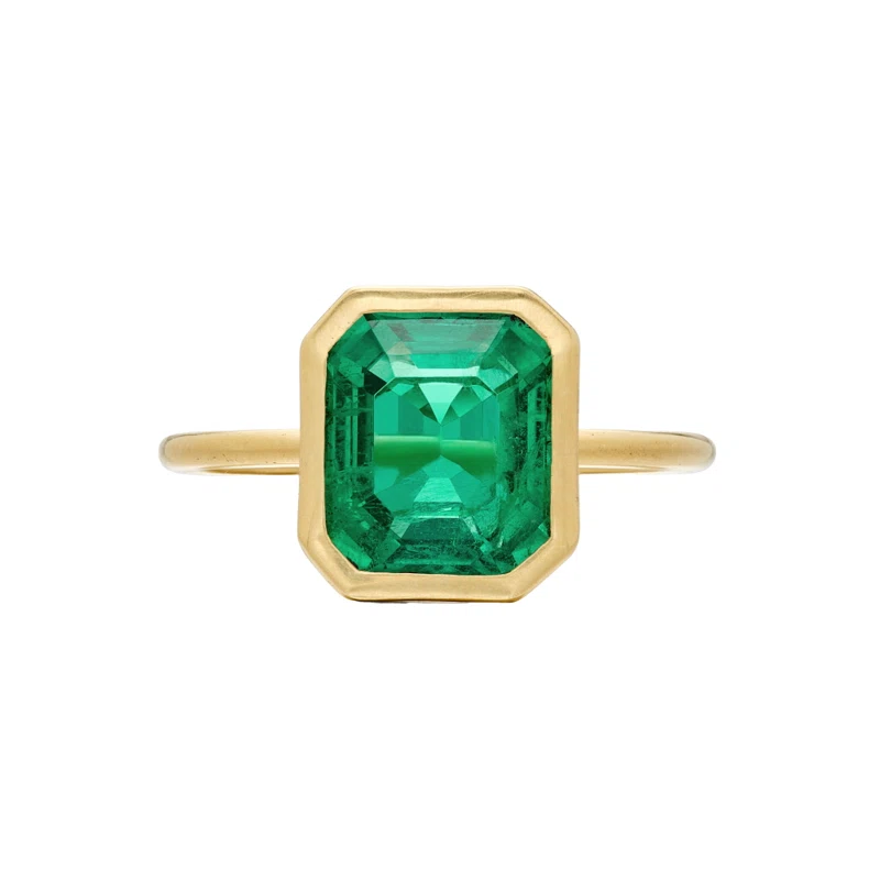 Gold and 2.42ct Colombian Emerald Ring