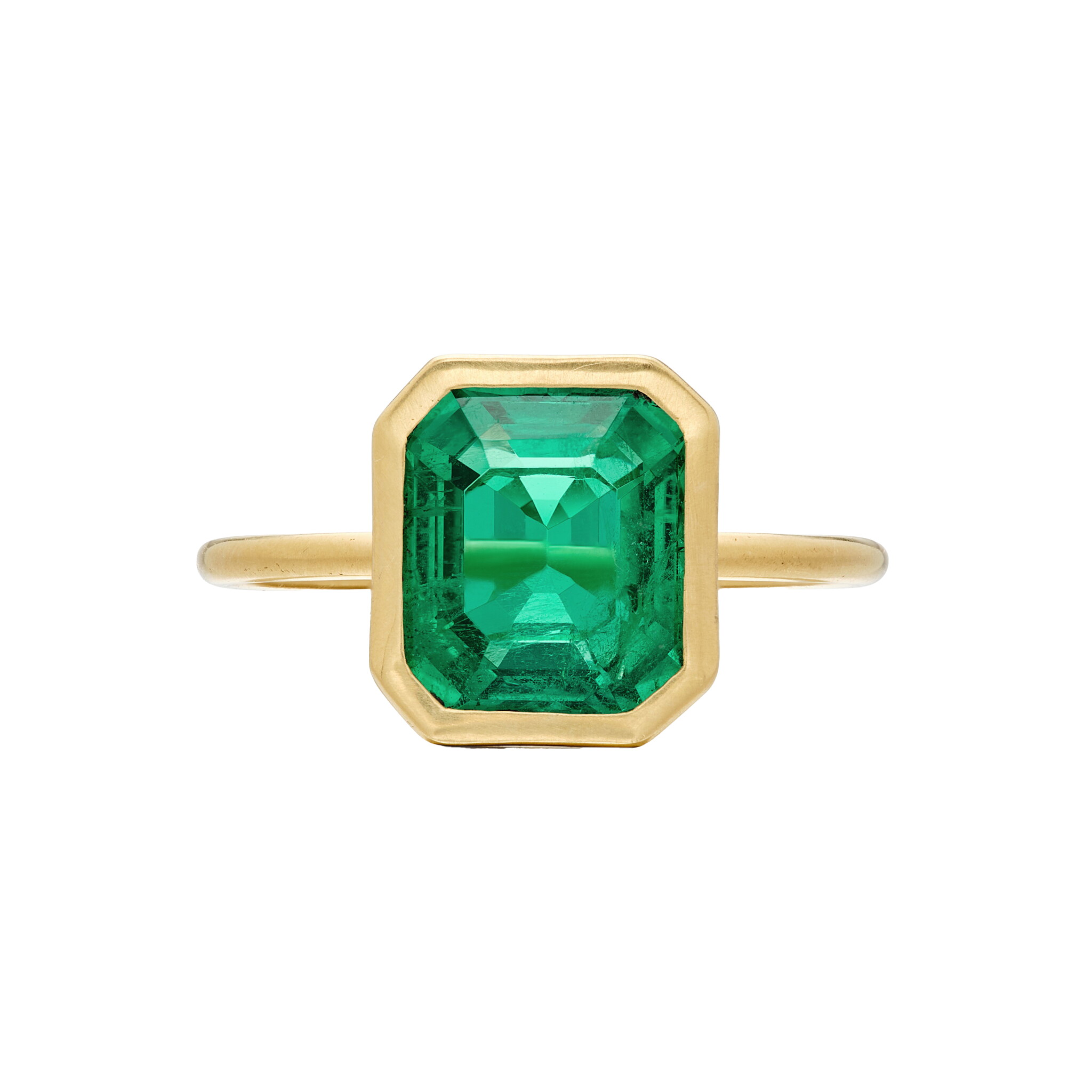 Gold and 2.42ct Colombian Emerald Ring — view 1