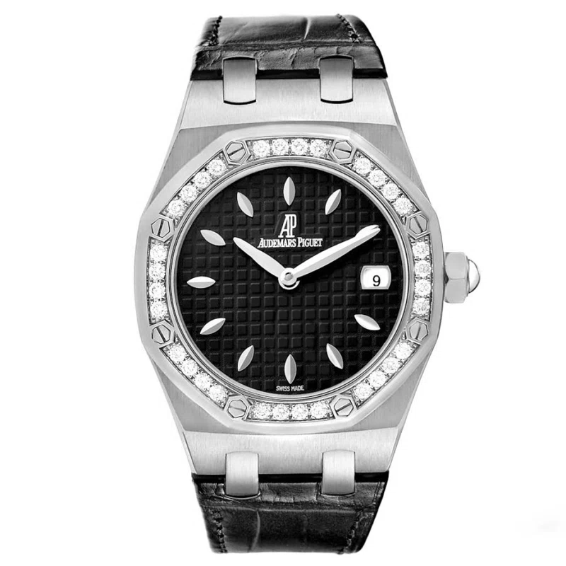 Royal Oak Lady (Reference 67601ST.ZZ.D002CR.01). A 33mm stainless steel diamond-set quartz wristwatch with date. 2009