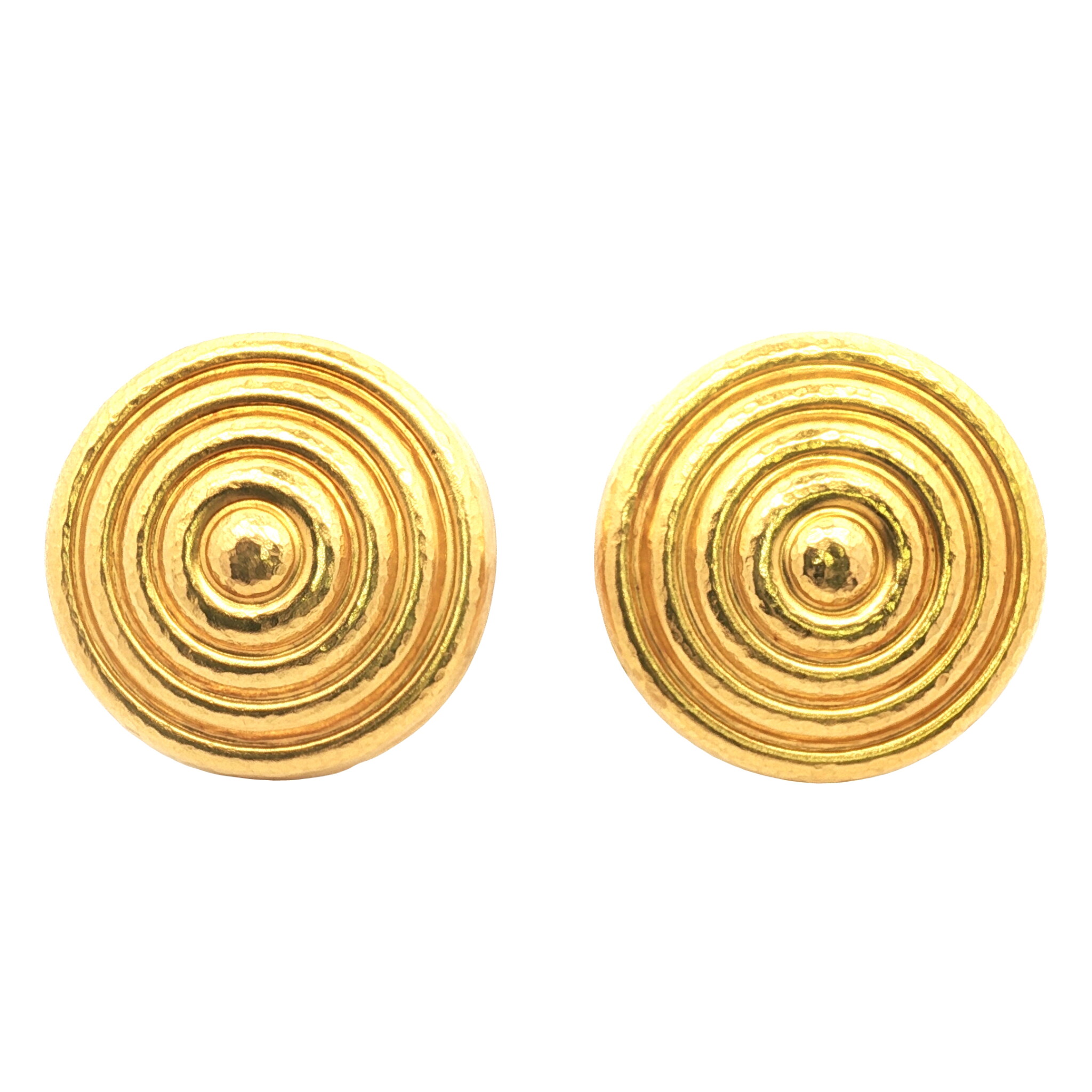 Gold Swirl Earclips — view 1
